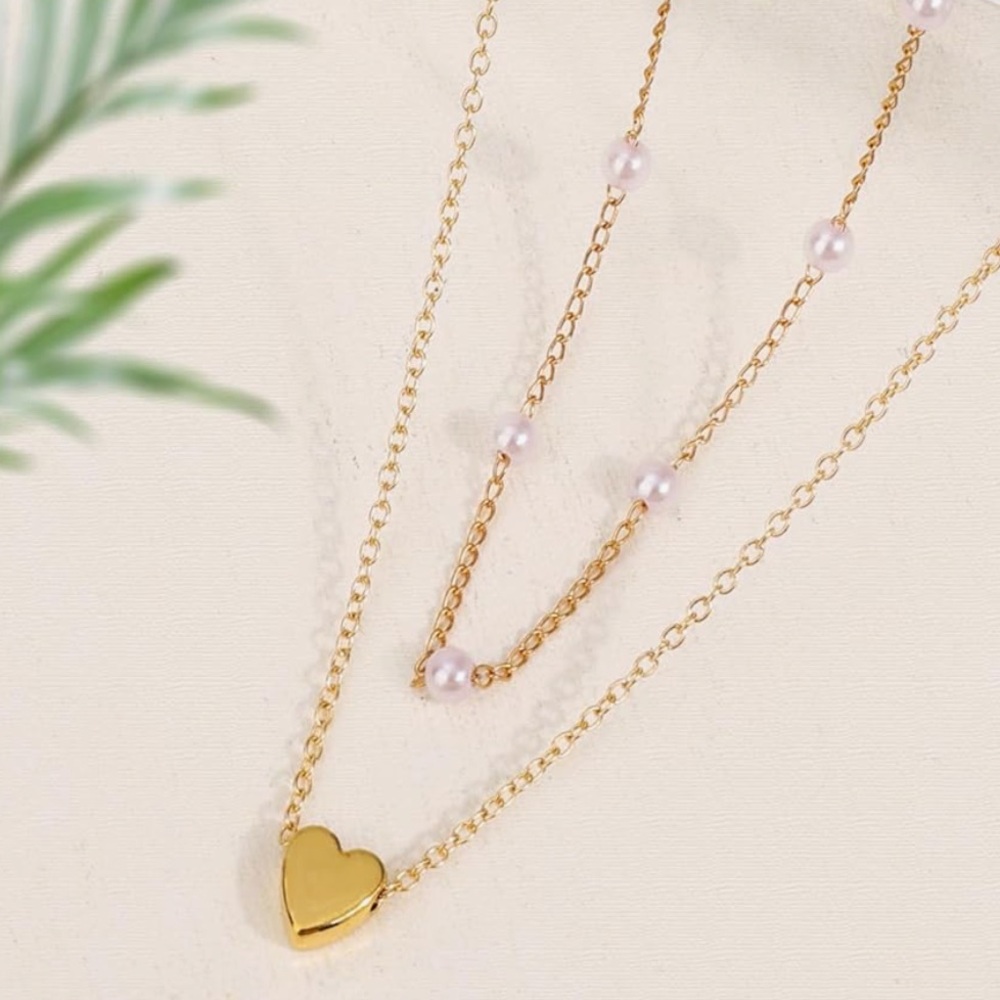 Chic Nation Heart Necklace with Pearls